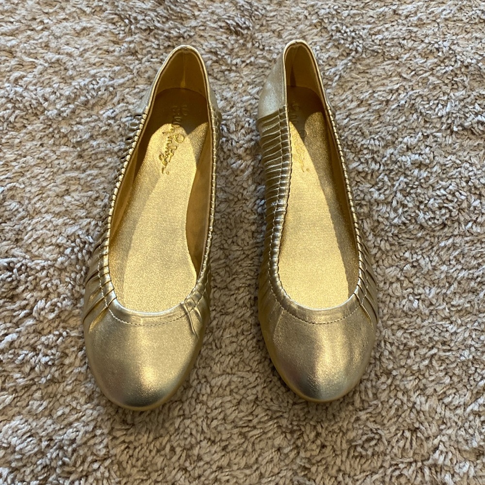 Lilly Pulitzer Metallic Gold Ballet Flats